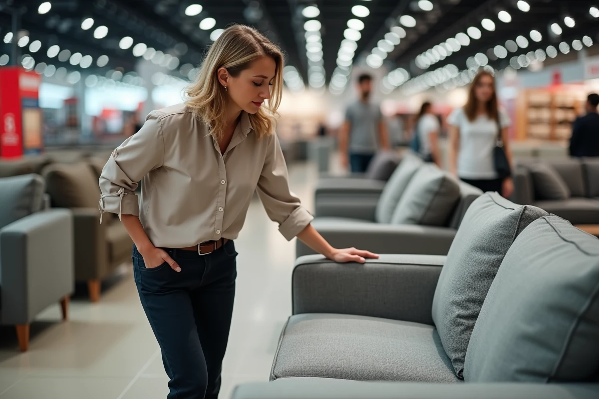 Femme vérifiant la couture d