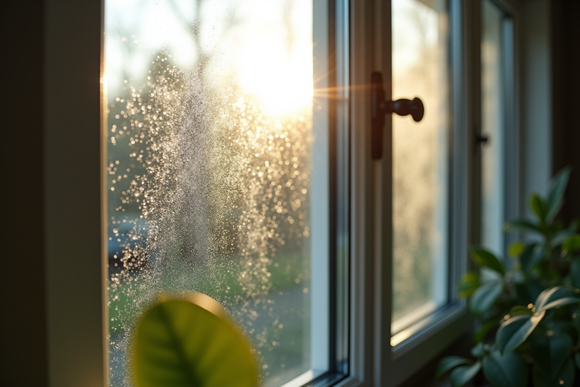 Fenêtre moderne avec condensation entre les vitres